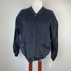 Vintage Laura Mitchell Black Corduroy Button Down Shirt & Matching Shorts Sz 10